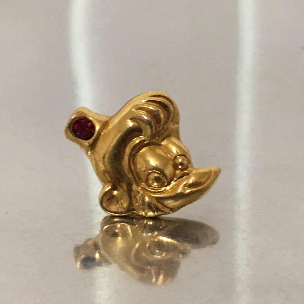 Aladdin Abu Gold and Garnet Earring - 90’s Vintage
